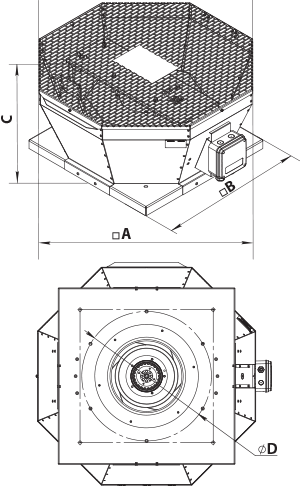 Vents VKVz 6E 560 - Dimensions