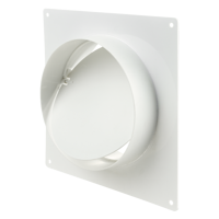 Rundrohren - Kunststoffrohre - Series Vents Plastivent Connector with backdraft damper and wall plate for round ducts