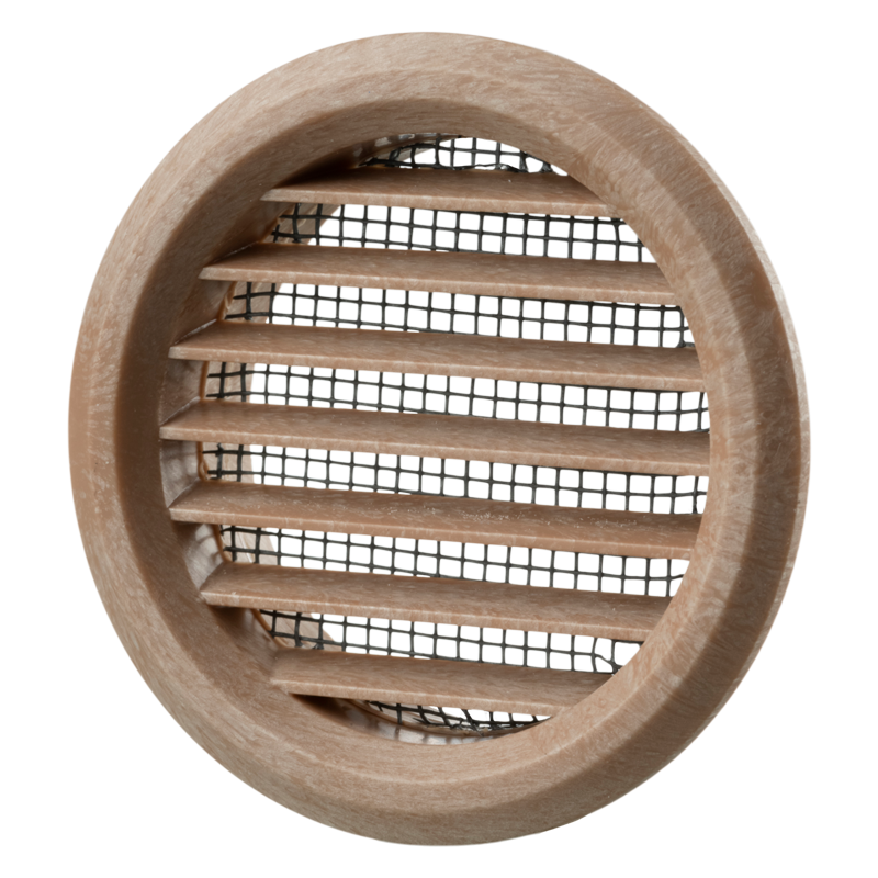 Vents MV 50 bVs light oak - One-piece plastic grilles with straight louvers, round flange for door installation