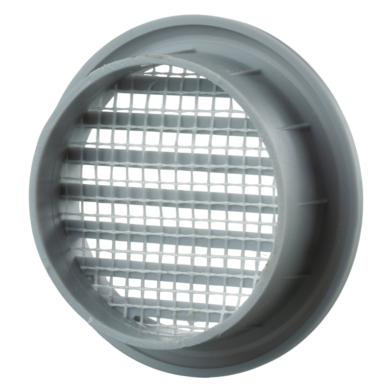 Vents MV 50 bVs gray - One-piece plastic grilles with straight louvers, round flange for door installation