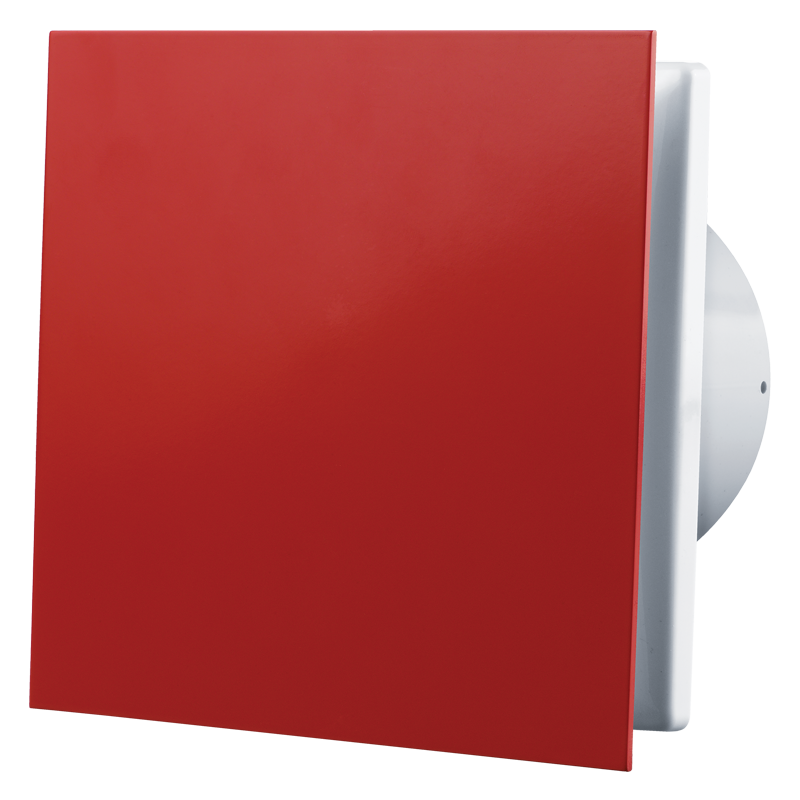 Vents 125 Solid Red - Geräuscharmer Abluft-Axialventilator mit niedrigem Energibedarf
