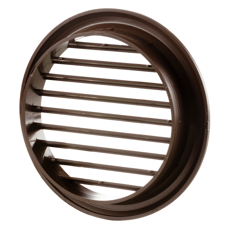 Vents MV 80 bV brown - One-piece plastic grilles with straight louvers, round flange