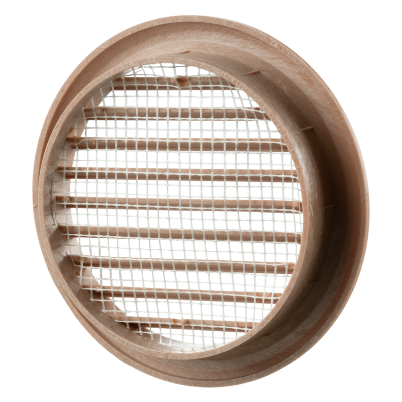 Vents MV 80 bVs light oak - One-piece plastic grilles with straight louvers, round flange