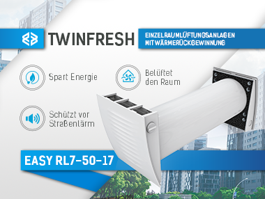 TwinFresh Easy RL7-50-17 - dezentrale Belüftung und nichts Überflüssiges