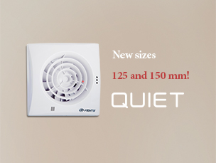 Low-noise VENTS QUIET fans in new sizes 125 and 150 mm!