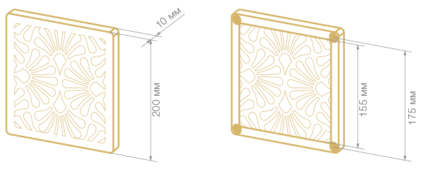 Вентс Art-Deco Flora 200х200 Черное сияние - Размеры