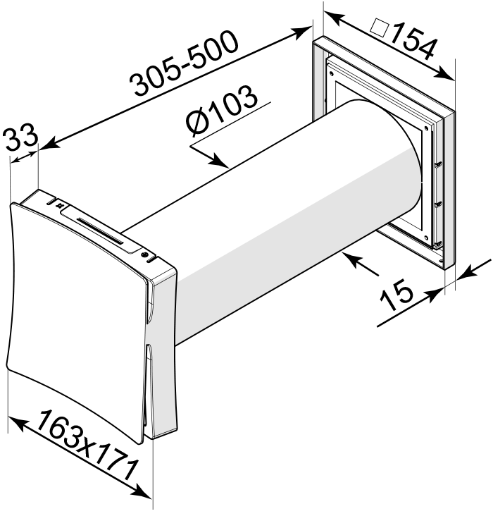 Vents PS 101 - Dimensions