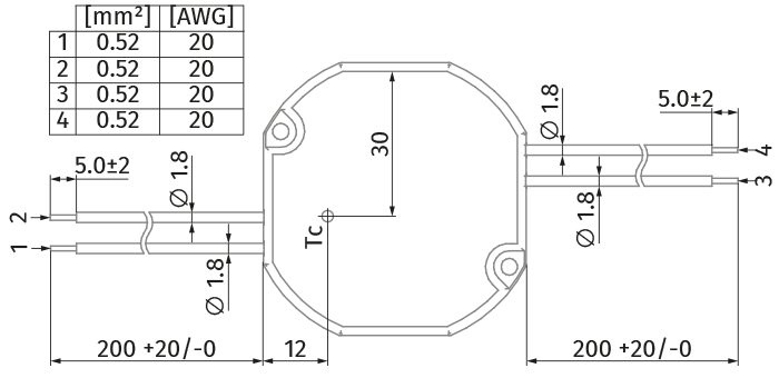 Vents PS 220/24-20 - Dimensions