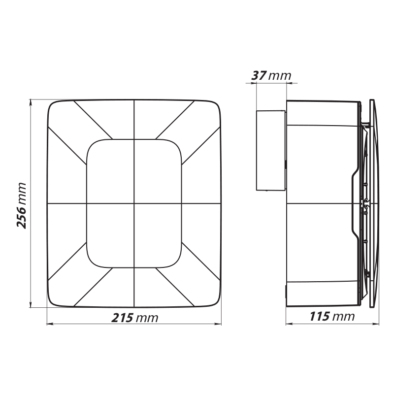 Vents Fantom-A - Dimensions