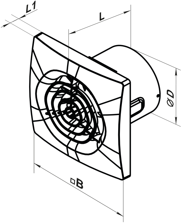 Vents Quiet-Hex VT - Abmessungen