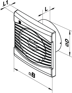 Vents 100 LP (220 V/60 Hz) V - Dimensions