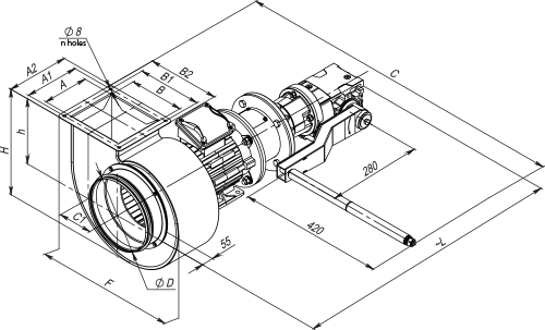 Vents ERV-M-180-P - Dimensions