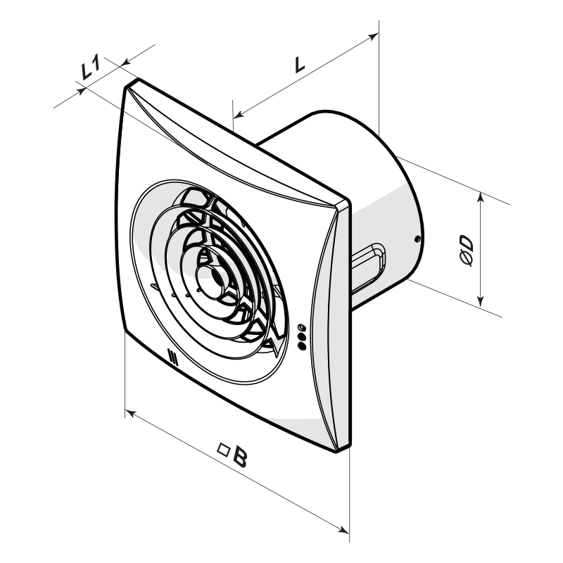 Vents Quiet-dMEV 100 DC T - Dimensions