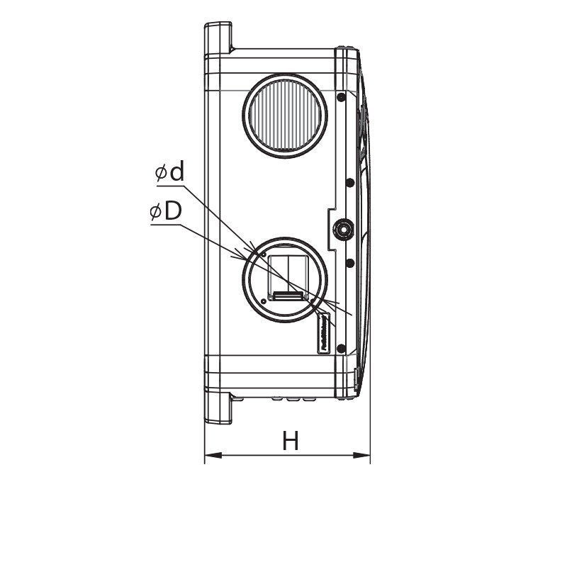 Vents Enave-CT 100 P A14 R - Dimensions