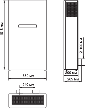 Вентс Микра 200 Е1 ЕРВ WiFi - Размеры