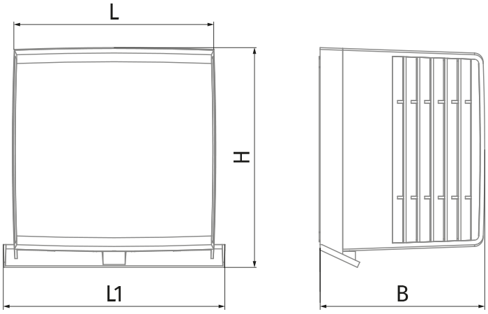Vents EH-26 anthracite 160 - Abmessungen