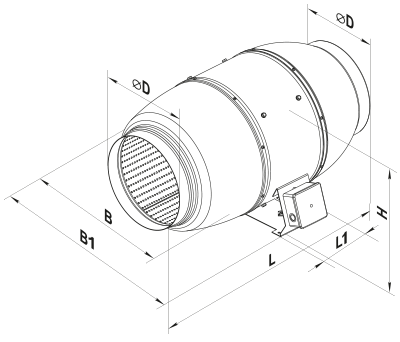 Vents TT Silent-M 160 R1V - Dimensions