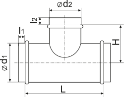 Vents T-joint 315 - Dimensions