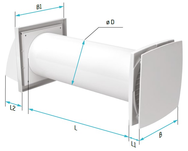 Vents Solo RA1-50-9 R V.2 - Dimensions