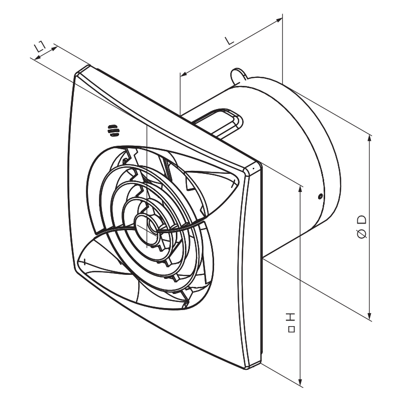 Vents 100 Casto One EC V - Dimensions