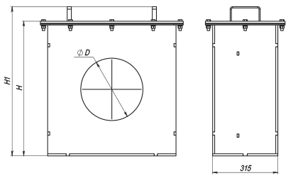 Vents KZR-M-DN450 - Dimensions
