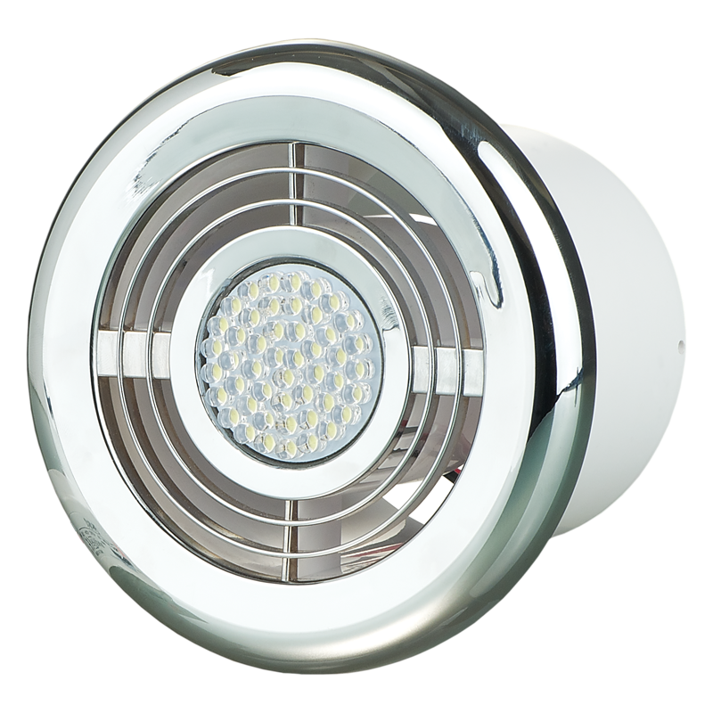 Vents FL 100 LED5 chrome 7K (12 V/50 Hz) - Supply and exhaust plastic diffusers with light