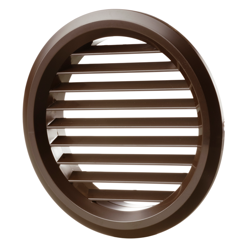 Vents MV 80 bV brown - One-piece plastic grilles with straight louvers, round flange