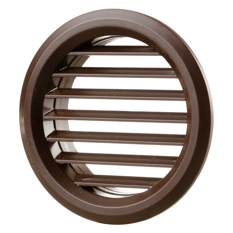 Vents MV 50 bV brown - One-piece plastic grilles with straight louvers, round flange for door installation
