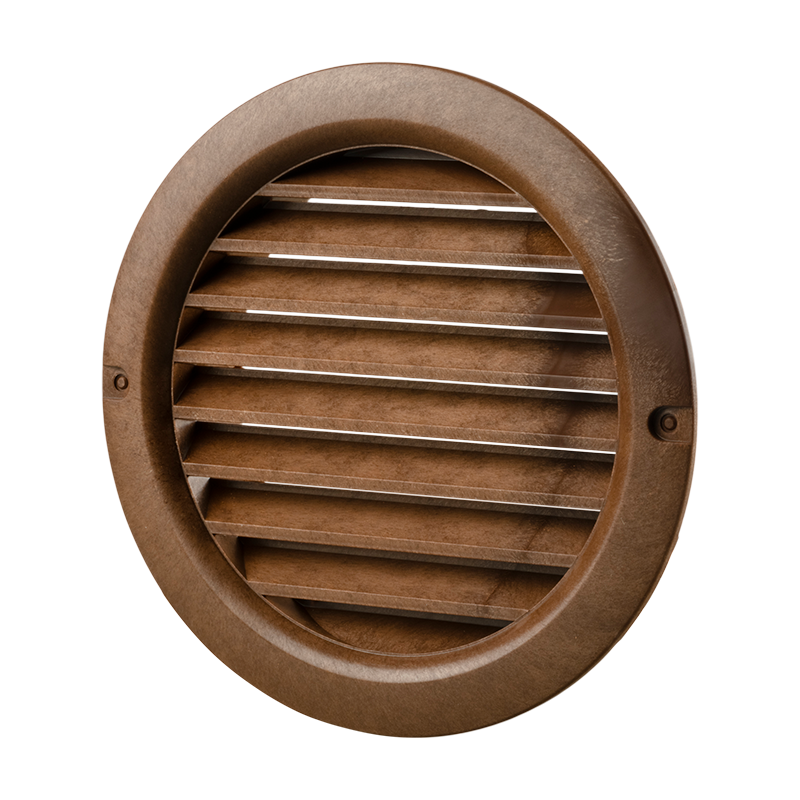 Vents MV 100 bV Red wood - Two-piece plastic grilles with angled louvers, optional flange