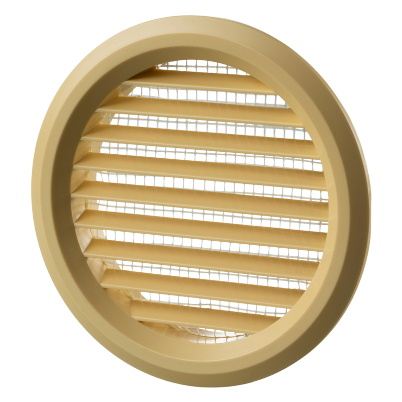 Vents MV 80 bVs beige - One-piece plastic grilles with straight louvers, round flange