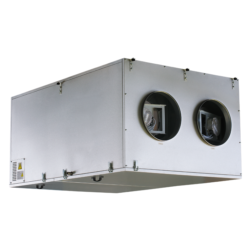 Vents VUT 3000 PBE EC A21 DTV - Kompakte aufhängbare Lüftungsanlagen in wärme- und schallisoliertem Gehäuse mit einem Elektro-Heizregister