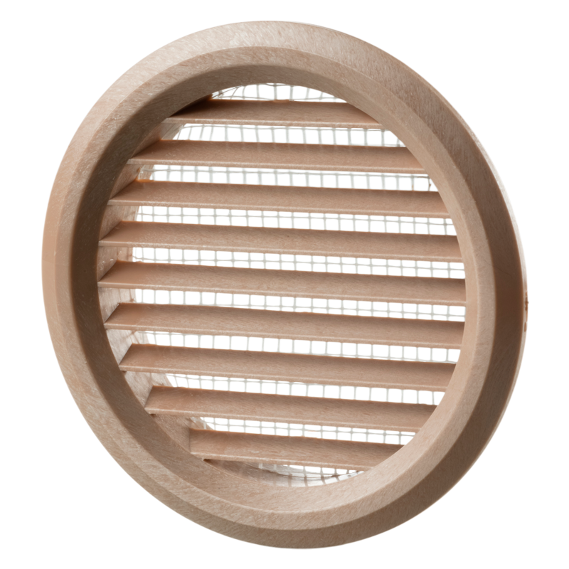 Vents MV 80 bVs light oak - One-piece plastic grilles with straight louvers, round flange