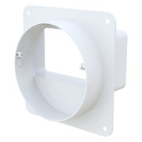 Plastic ductwork - Air distribution - Series Vents Round and flat air duct connector with a wall plate