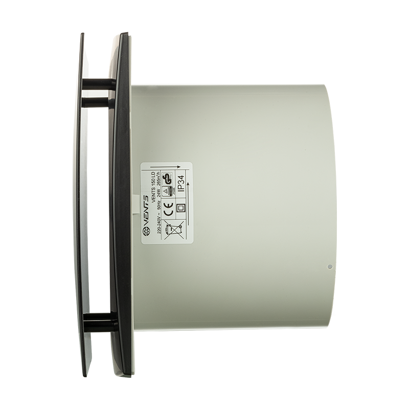 Vents 150 LD Black - Axial decorative fans for extract ventilation with panels