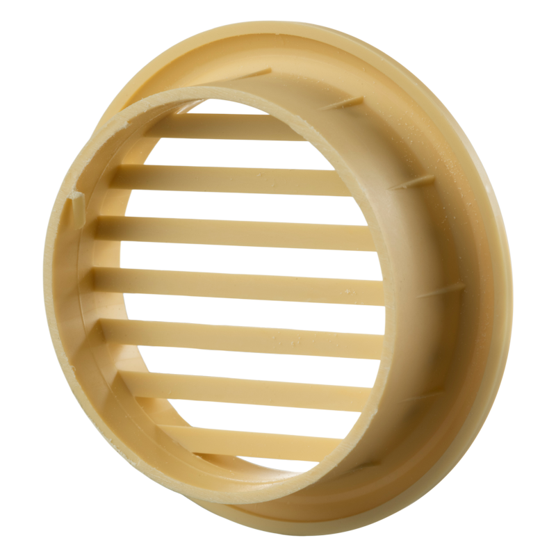 Vents MV 50 bV beige - One-piece plastic grilles with straight louvers, round flange for door installation