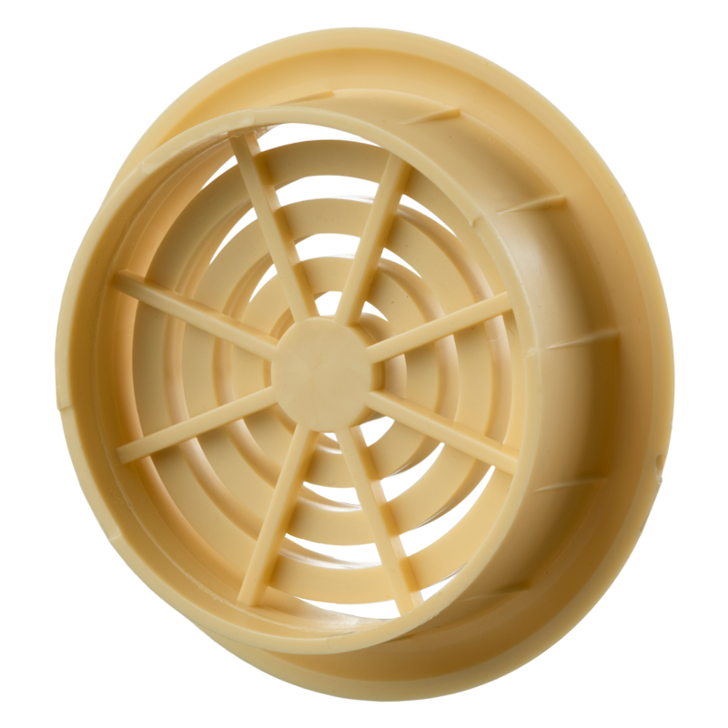 Vents MV 51 bV beige - One-piece plastic grilles with straight louvers, round flange for door installation