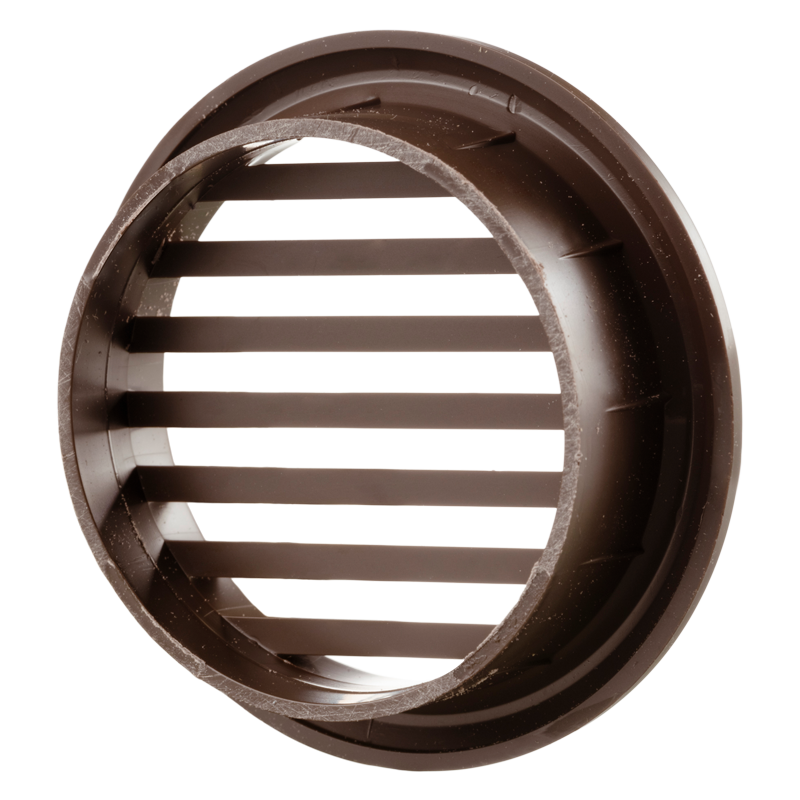 Vents MV 50 bV brown - One-piece plastic grilles with straight louvers, round flange for door installation