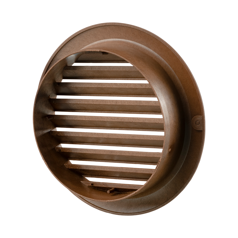 Vents MV 100 bV Red wood - Two-piece plastic grilles with angled louvers, optional flange