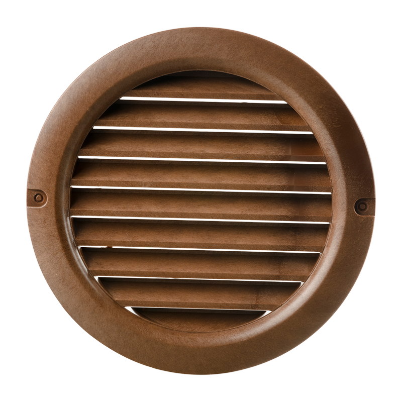 Vents MV 100 bV Red wood - Two-piece plastic grilles with angled louvers, optional flange