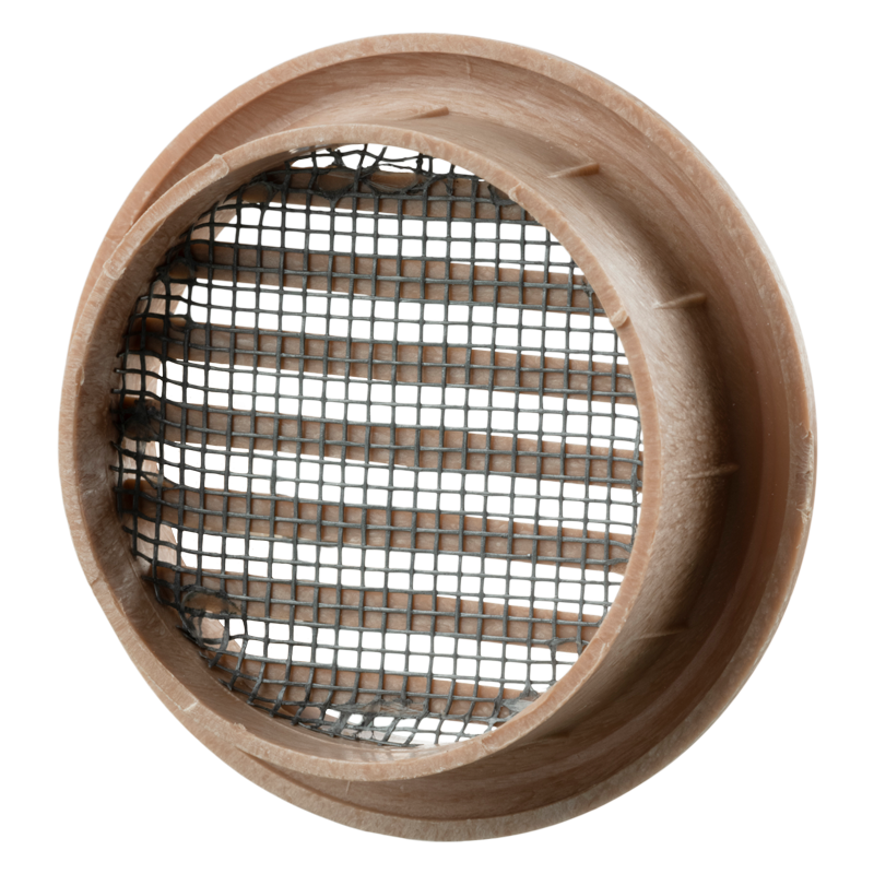 Vents MV 50 bVs light oak - One-piece plastic grilles with straight louvers, round flange for door installation