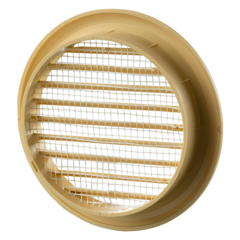 Vents MV 80 bVs beige - One-piece plastic grilles with straight louvers, round flange